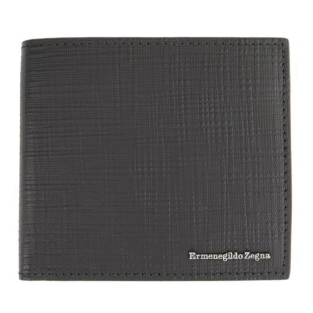 Ermenegildo Zegna Black Stuoia Bifold Wallet with Coin Pouch Gift Set NI…
